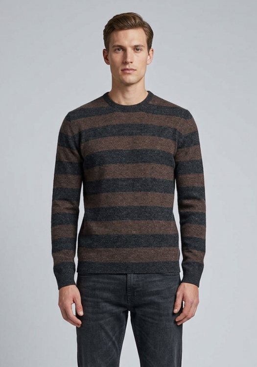 Joop! Πλεκτή μπλούζα Stripe - 50039 251091 151 Grey/Brown Stripes 