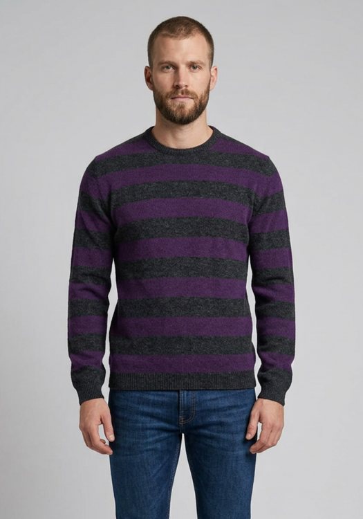 Joop! Πλεκτή μπλούζα Stripe - 50039 251091 180 Grey/Purple