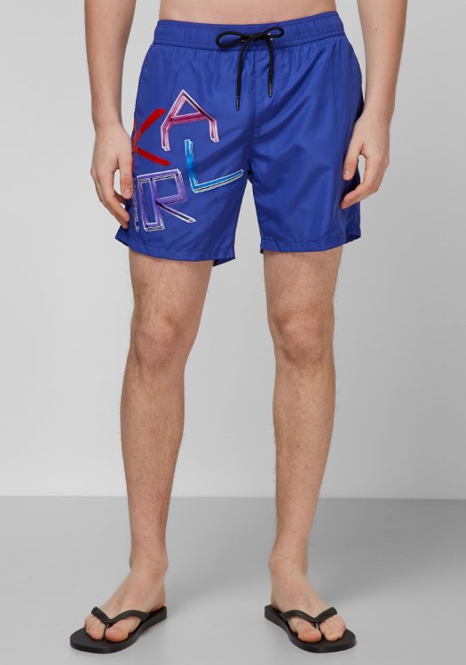 Karl Lagerfeld Μαγιό της σειράς Neon Karl - KL21MBM04 690 Navy