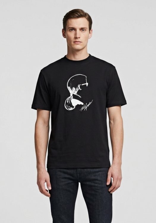 Karl Lagerfeld T Shirt Crewneck - 755146 562224 990 Black