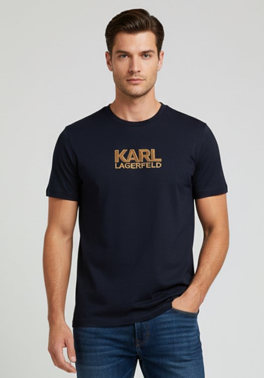 Karl Lagerfeld T Shirt της σειράς Crewneck - 755044 552225 680 Navy