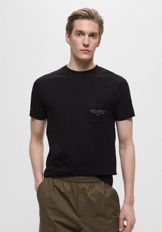 Karl Lagerfeld T Shirt της σειράς Crewneck - 755062 552241 990 Black