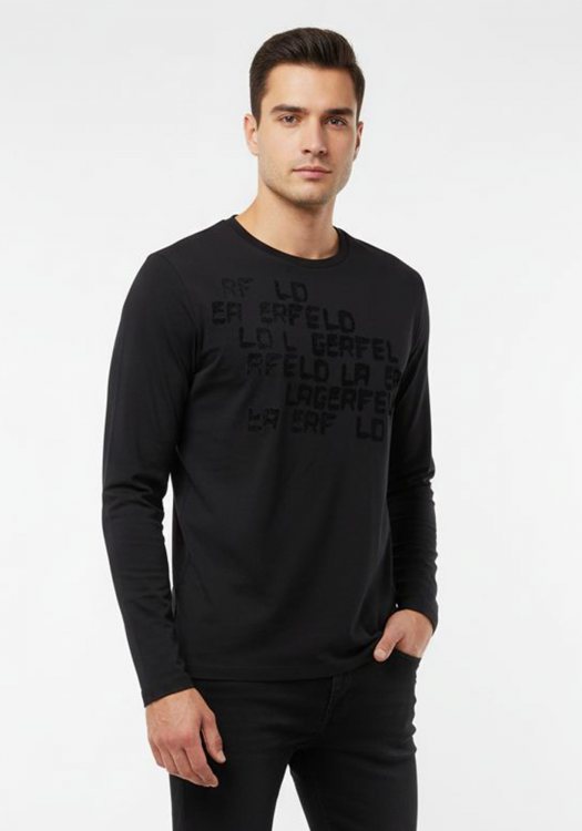 Karl Lagerfeld T Shirt της σειράς Crewneck - 756024 672220 990 Black