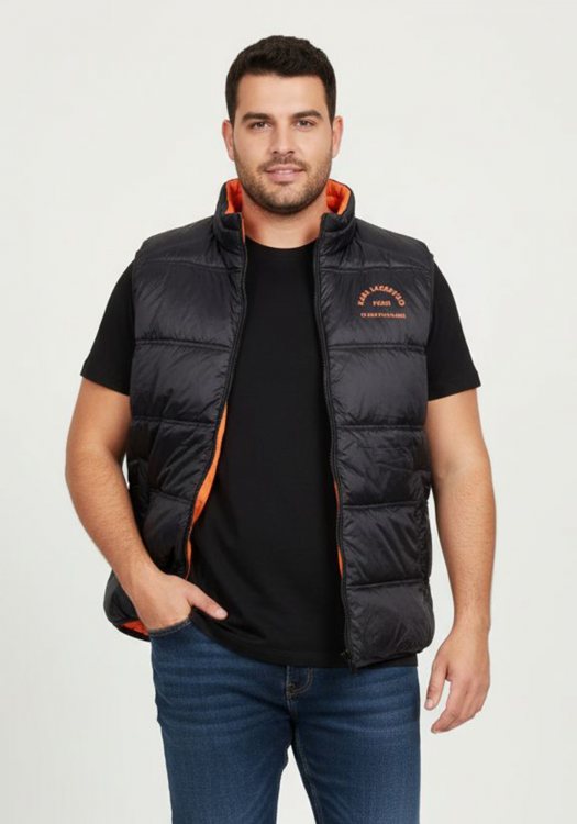 Karl Lagerfeld Διπλής όψεως Αμάνικο της σειράς Vest Rev - 505401 531591 917  PS Black/ Orange