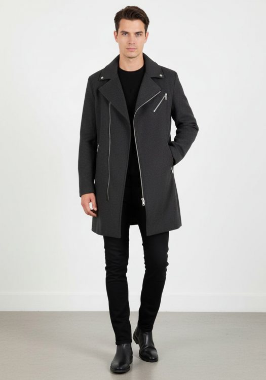 Karl Lagerfeld Παλτό της σειράς Zip - 455713 544799 990 Black