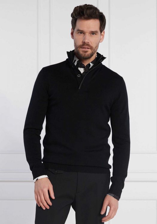 Karl Lagerfeld Pullover της σειράς Knit Troyer - 655005 534399 990 Black