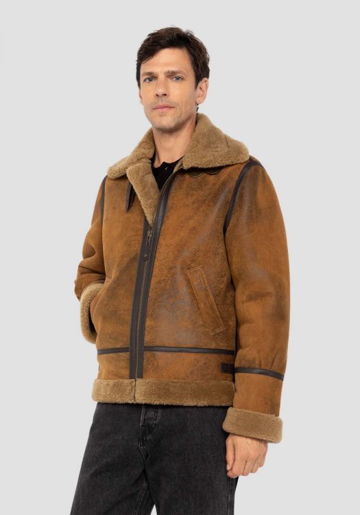 Schott N.Y.C. Δερμάτινο Flying jacket της σειράς Bombardier B 3 - LC1259 Mustard