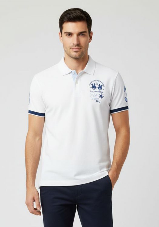 La Martina Polo Tshirt της σειράς Stretch - HMP321 White