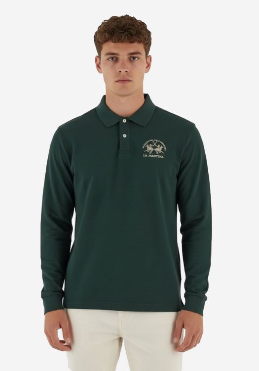 La Martina Polo Μπλούζα της σειράς Braeden - MBP003 PK001 03037 Sycamore