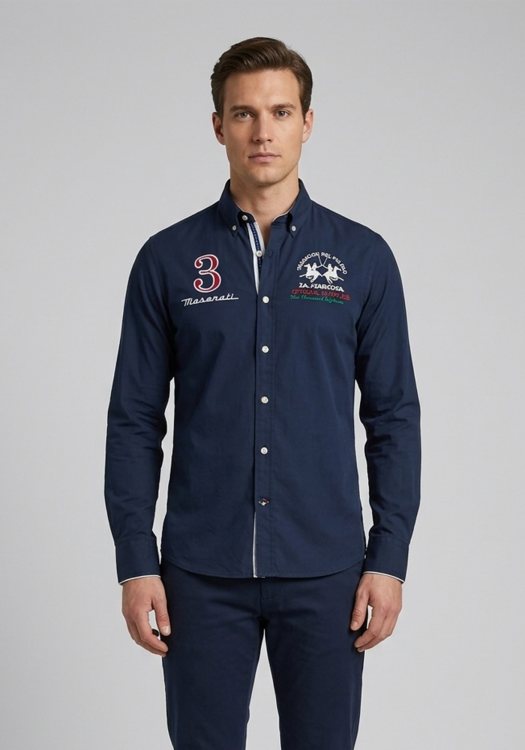 La Martina Πουκάμισο Maserati - LMCM30 PP003 07017 Navy