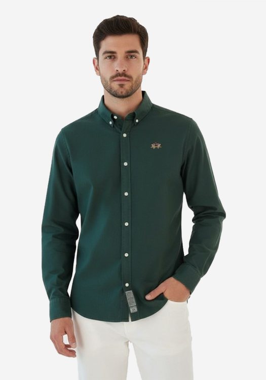 La Martina Πουκάμισο της σειράς Leon - MBC003 PP687 03037 Green