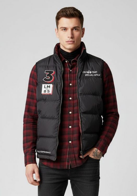 La Martina Αμάνικο Μπουφάν της σειράς Double Face - MMO304 001 Black