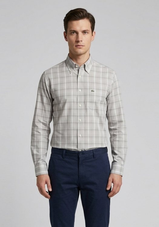 Lacoste Πουκάμισο Checkered - CH2033 522 White/Grey