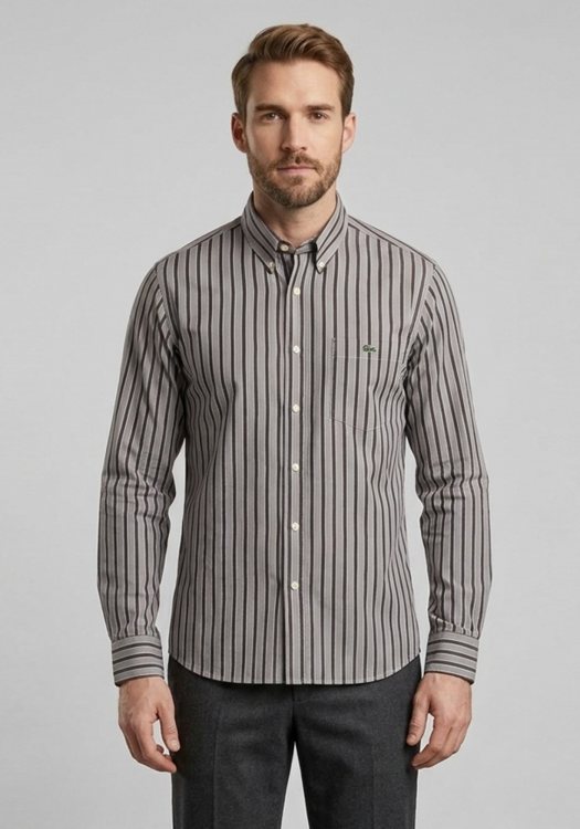 Lacoste Πουκάμισο Stripe - CH2843 H6K Brown