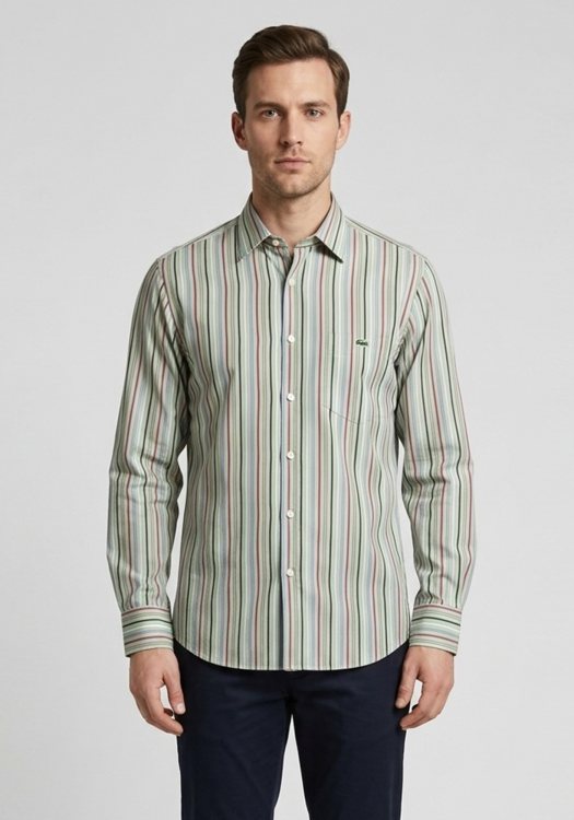 Lacoste Πουκάμισο Stripe - CH2843 H6K Green/Multi