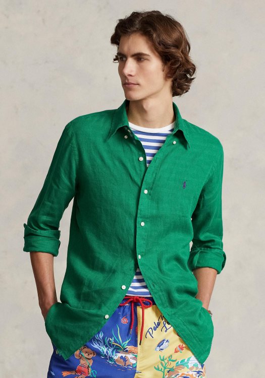 Polo Ralph Lauren Πουκάμισο της σειράς Linen - 710794141 012 Green