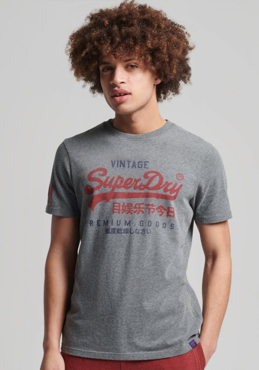 Superdry Κοντομάνικη Μπλούζα της σειράς Vintage Classic - M1011317A 5XZ Rich Charcoal Marl