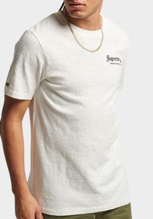 Superdry Κοντομάνικη Μπλούζα της σειράς Vintage Merch Store - M1011329A KZW New Chalk Slub