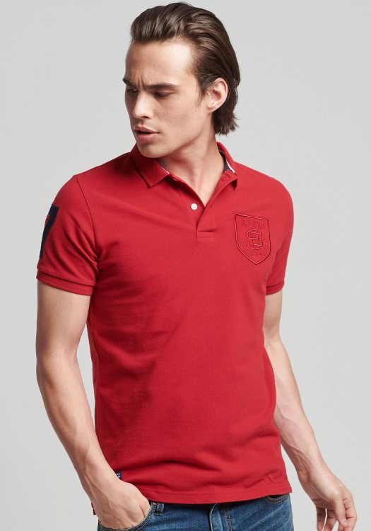 Superdry Polo Μπλούζα της σειράς Superstate - M1110293A RXG Varsity Red
