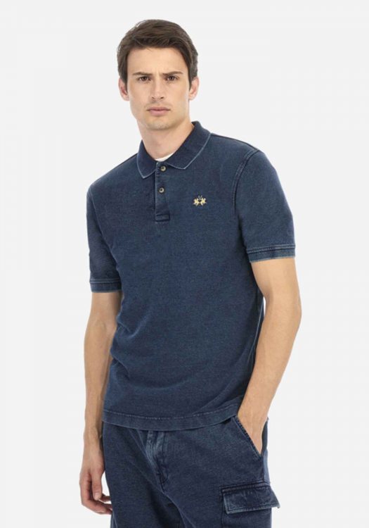 La Martina Polo της σειράς PRE Collection - MAP011 PK188 D7003 Dark Indigo Denim
