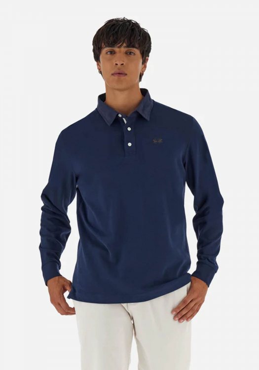 La Martina Polo Μπλούζα της σειράς Brendon - MBP007 JS005 07017 Navy