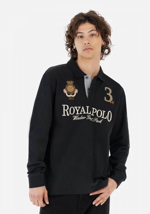 La Martina Polo Μπλούζα της σειράς Braden - MBPE30 JS005 09999 Black
