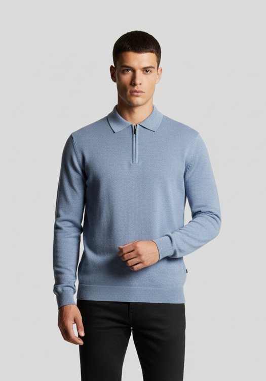 Hamaki Ho Μπλούζα της σειράς Zip Polo - MI3194H NIA Ciel