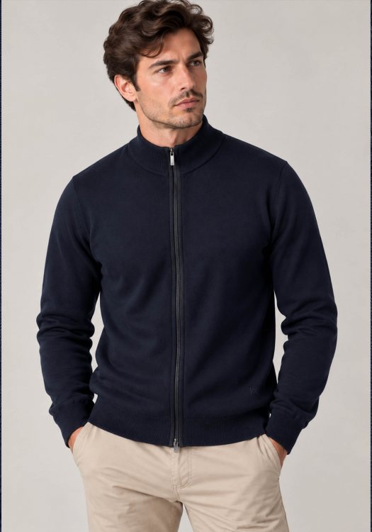 Hamaki-Ho Ζακέτα Lupetto Zip - MI3237H BY Dark Blue