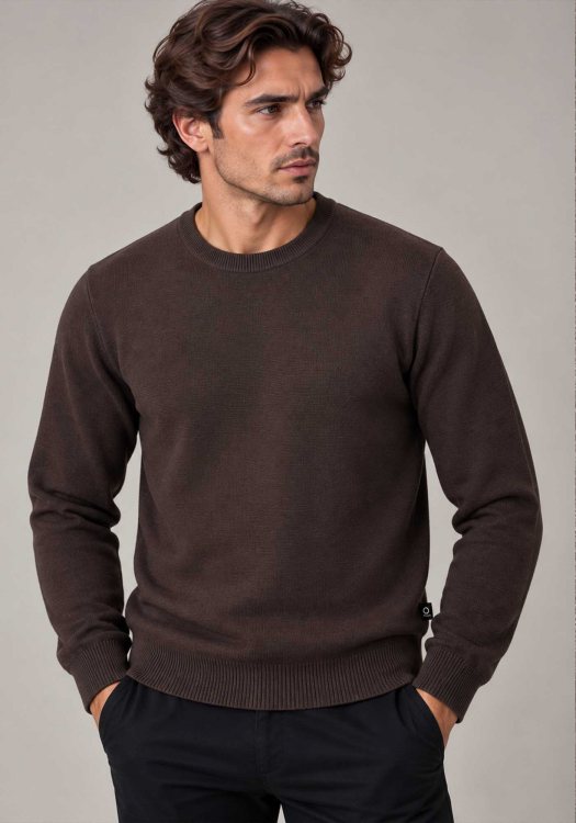 Hamaki-Ho Pullover Girocollo - MI3248H DR Brown