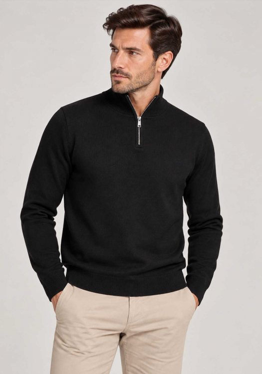 Hamaki-Ho Half Zip Maglia - MI3252H NE Black