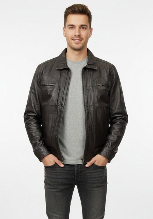 Mac Douglas Δερμάτινο Bomber της σειράς Rick-L - 22316 Dark Brown