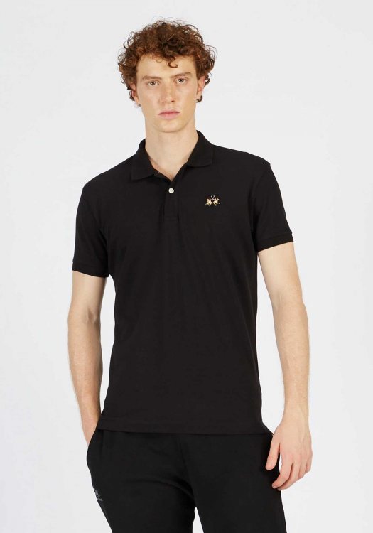 La Martina Polo Μπλούζα της σειράς Man Polo - CCMP02 PK001 09999 Black