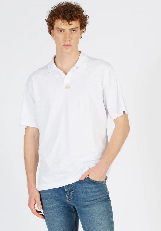 La Martina Κοντομάνικη Polo της σειράς Man Polo - CCMP05 JS259 00001 White