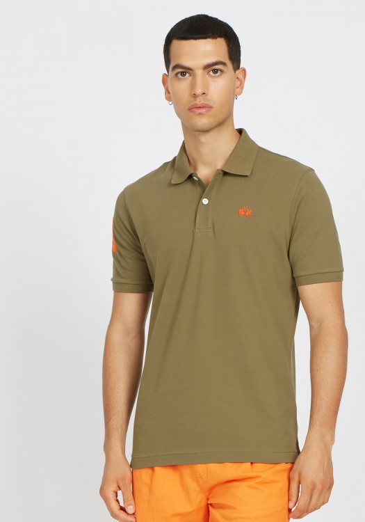 La Martina Κοντομάνικη Polo της σειράς Man Polo - VMP300 PK001 03116 Burnt Olive