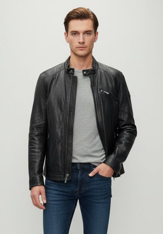 Milestone Δερμάτινο Jacket της σειράς Favorite - 631014 20325 -1 99 Black