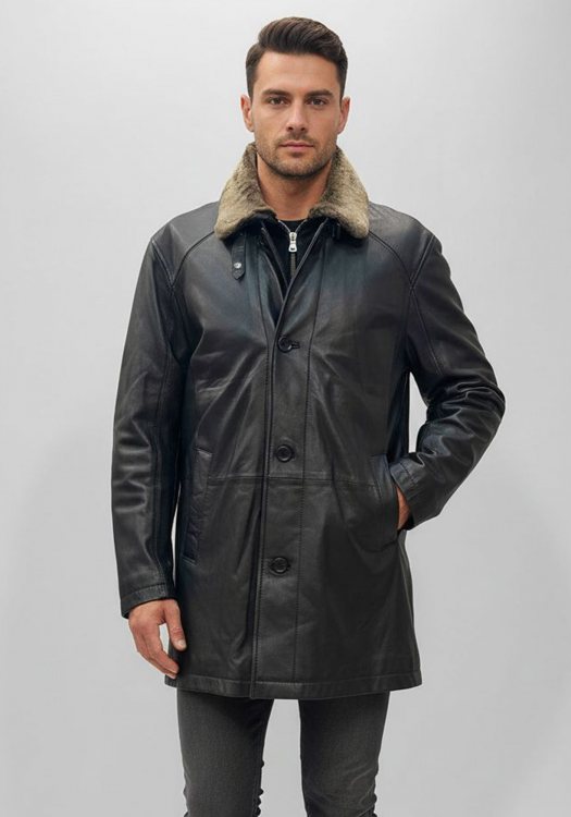 Milestone Δερμάτινη Καπαρντίνα της σειράς Wasslly - 100316 10060 1 74 Black