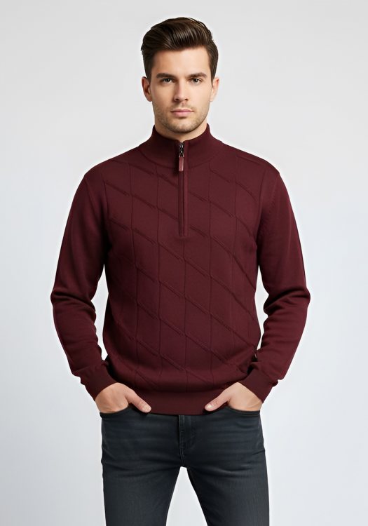 Monte Napoleone Half-Zip της σειράς Lupetto - 252 40 3325 4312 4 Bordo