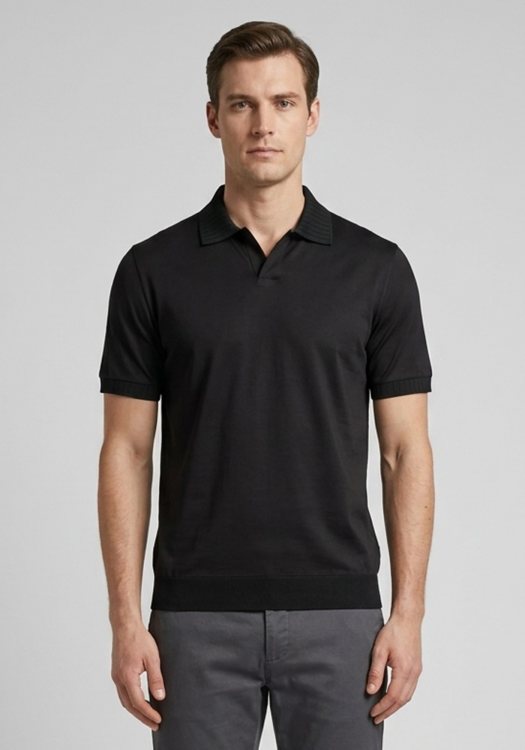 Nino Marini Polo Μπλούζα Merci - XMNIN82600 00045 Black
