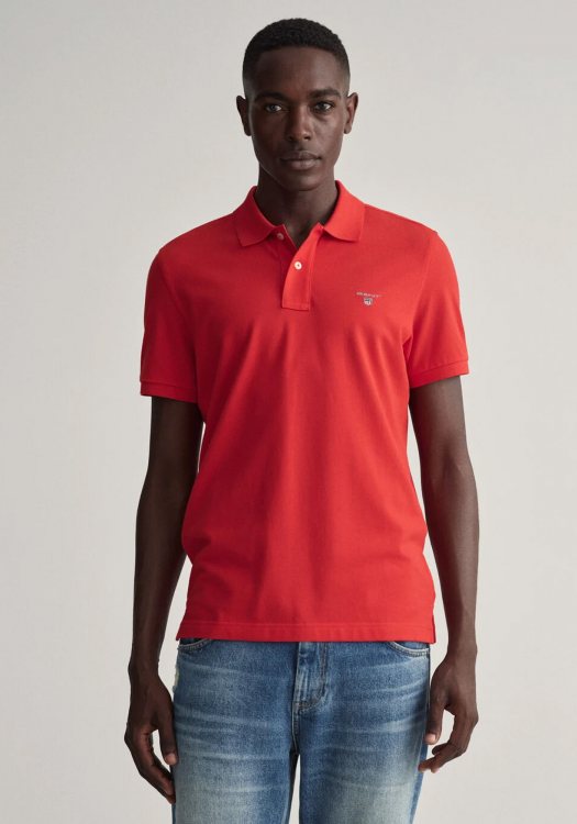 GANT Pique Polo Μπλούζα της σειράς Original - 2201 620 Bright Red