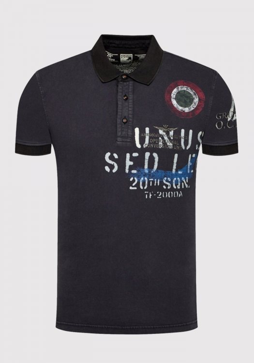 Aeronautica Militare Polo Μπλούζα της σειράς Printed Polo - PO1626 08323 Dark Navy