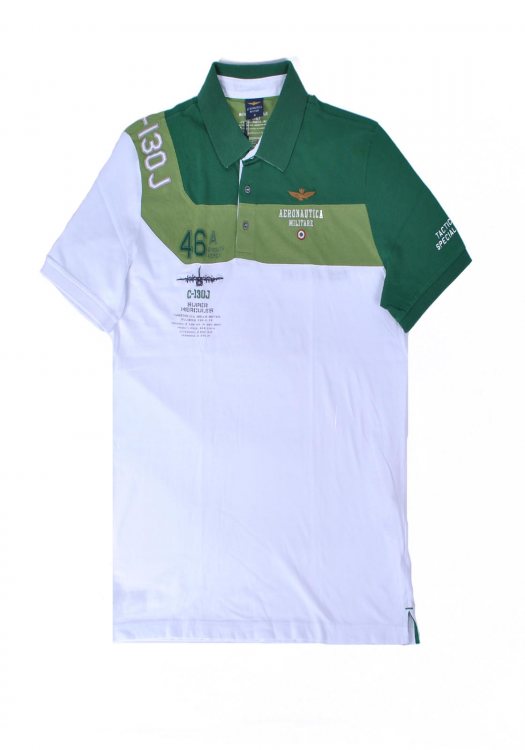 Πικέ πόλο μπλούζα σε κλασσική γραμμή PO953  - Λευκό/ Πράσινο