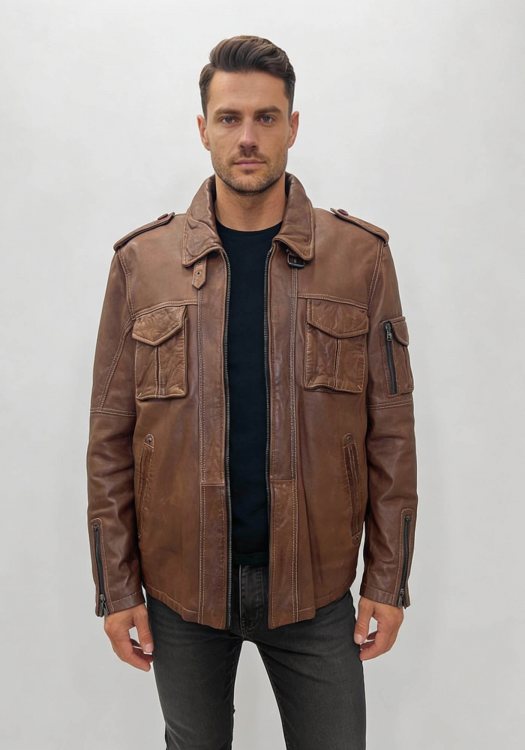 Milestone Δερμάτινο Jacket της σειράς Pelz - 20063 731038 27 Brown