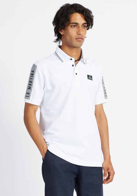 La Martina Polo Μπλούζα της σειράς Pima Cotton  - VMP602 PK157 00001 Optic White