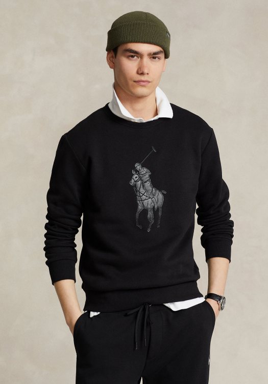 Polo Ralph Lauren Φούτερ της σειράς Leather Pony - 710920221 001 Black