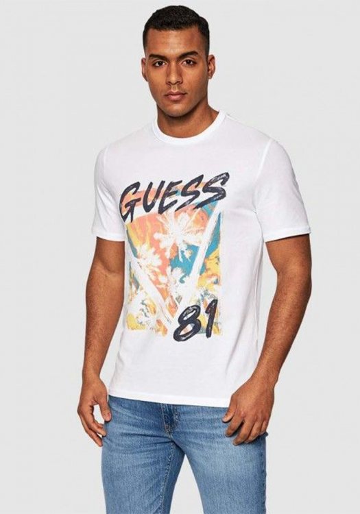 Guess Κοντομάνικη Μπλούζα της σειράς Printed Jersey - M2GI24J1311 G011 White