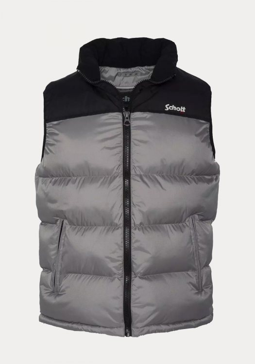 Schott N.Y.C Αμάνικο Μπουφάν της σειράς Puffer Jacket - UTAHV Silver