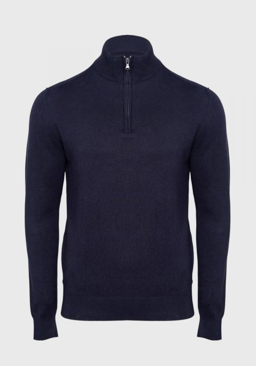 Malagrida Half-Zip slim fit της σειράς Qualita - 45103 400 Blue