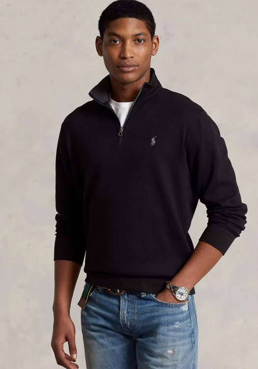 Polo Ralph Lauren Half Zip Jersey της σειράς Quarter - 710812963 037 Black