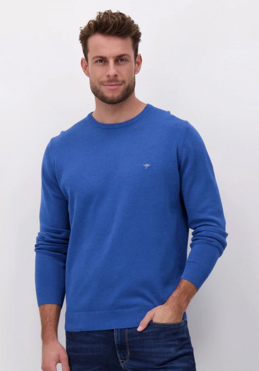 Fynch Hatton Πλεκτή μπλούζα της σειράς Fine Cotton - SFPK210 634 Azure