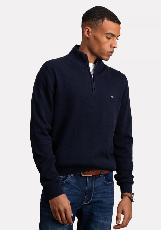Fynch Hatton Pullover  της σειράς Zip Troyer - SFPK215 690 Navy